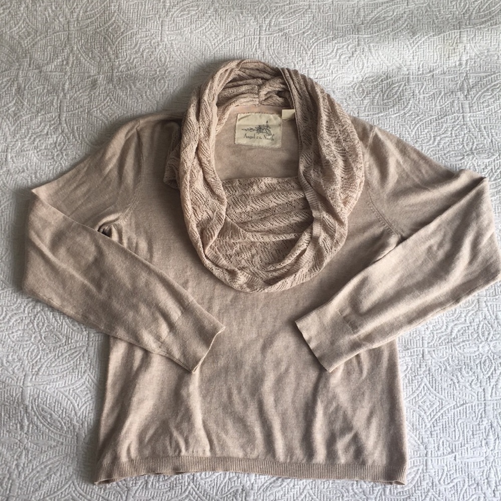 Lace Cowl Neck Sweater